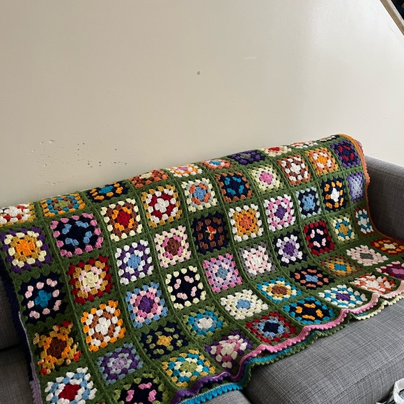 Granny Square Crochet Blanket - Picture 2 of 10